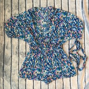 Women's Multicolor Patterned Romper